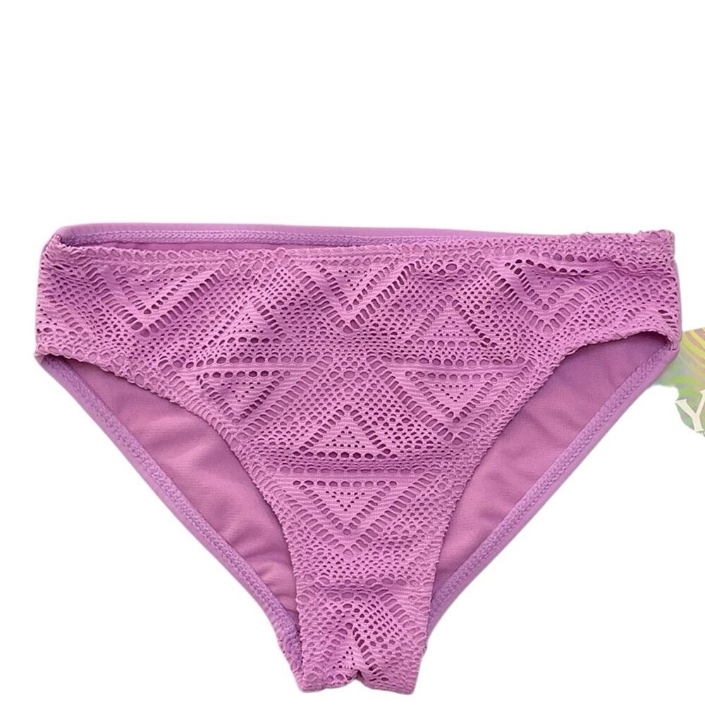 YMI Girl’s 3 Tiered Swimsuit Purple Crochet Tankini Bikini Size 7/8 NWT - Picture 5 of 7